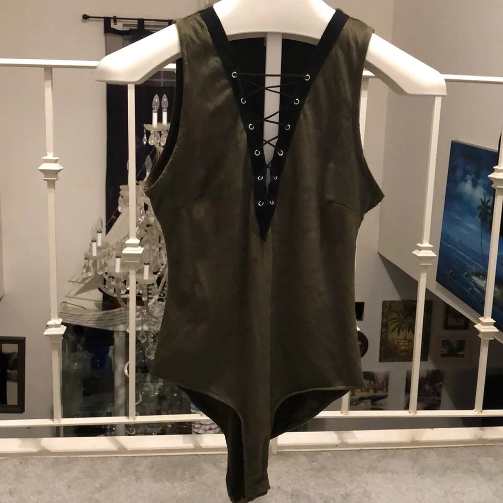 Gorgeous Charlotte Russe green Velvet Bodysuit